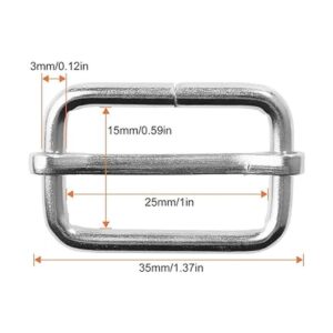 50 hebillas deslizantes de 1.0 in de metal hebillas