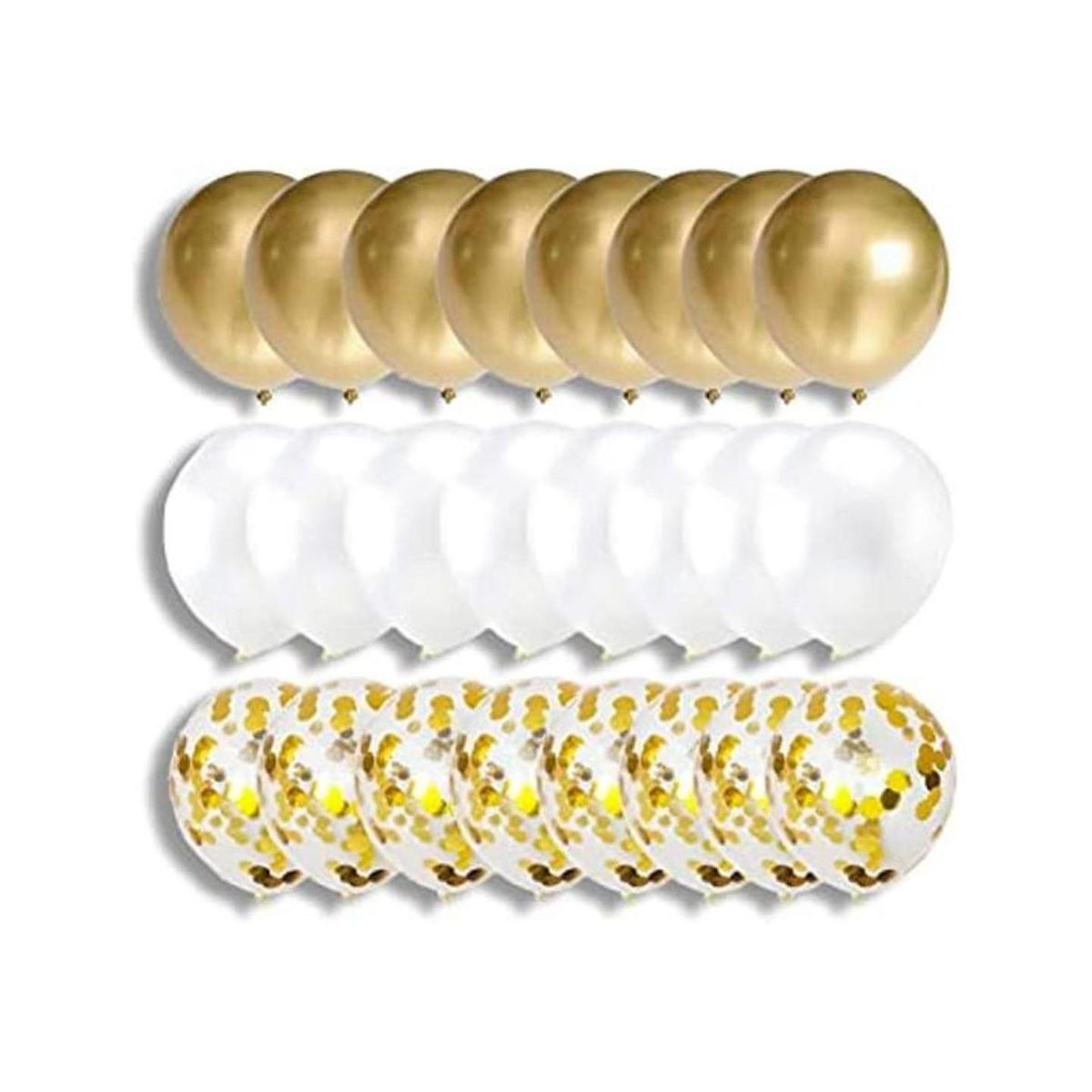 50 globos de confeti dorados blancos y dorados globos de