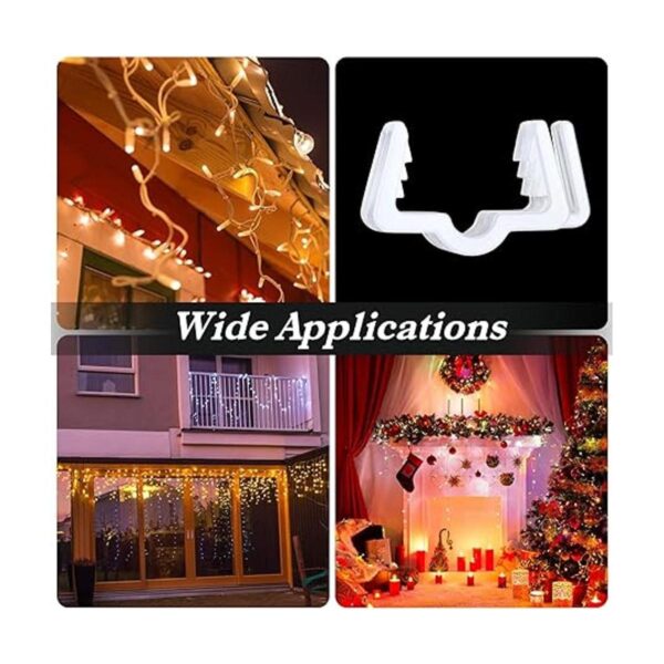 50 ganchos para colgar luces navideñas de 1 pulgada clip