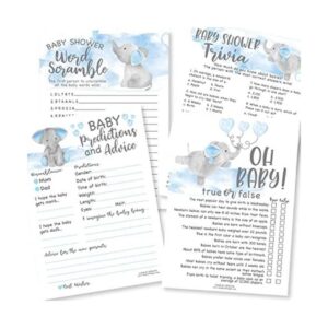 50 juegos de baby shower de elefante azul para niños 4_1