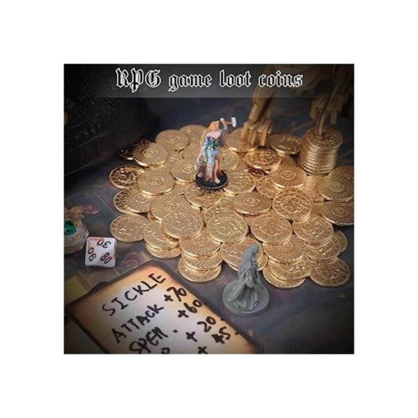 50 monedas DND de metal con bolsa de piel sintética_2