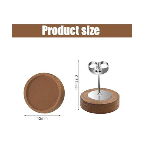 50 piezas de aretes de madera de acero inoxidable marrón
