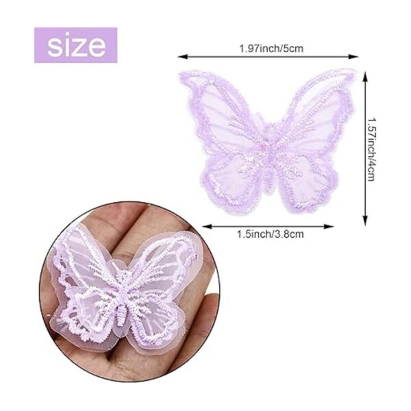 50 piezas de encaje de mariposa doble capa tela de