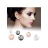 50 piezas de aretes de madera de acero inoxidable marrón