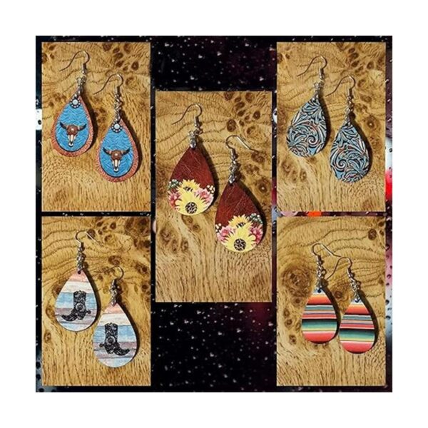 50 piezas de productos de sublimación en blanco Aretes de_4