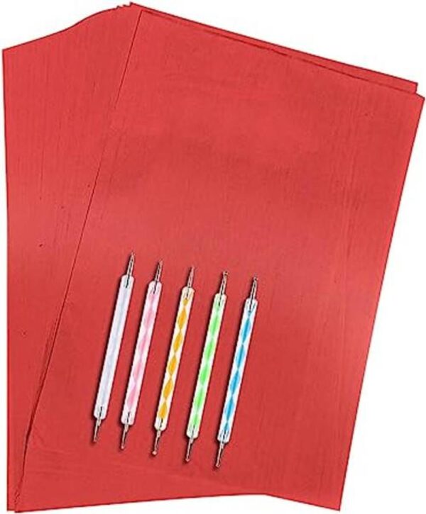50 piezas de papel de transferencia de carbono rojo con 5