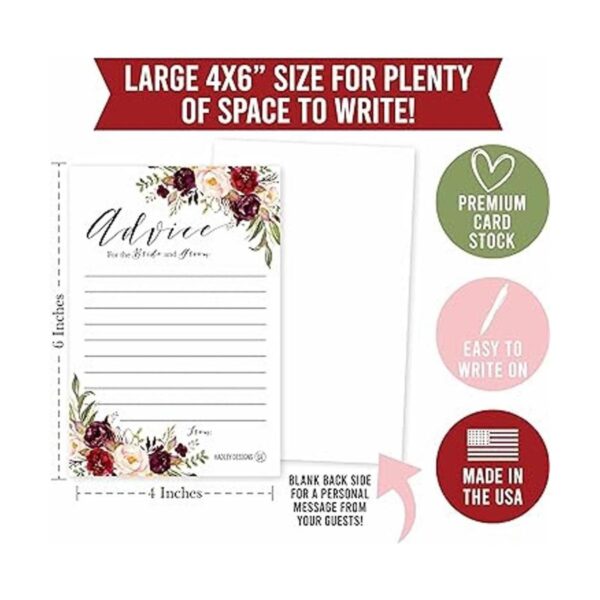 50 tarjetas de consejo de boda florales para novia y_2
