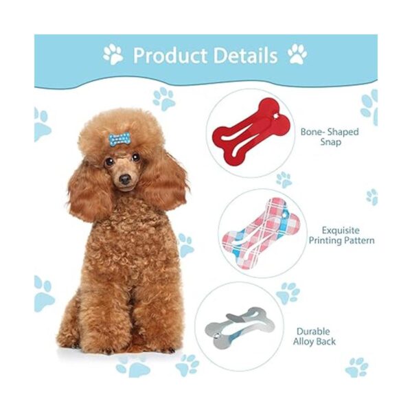 50 pinzas para el pelo de perro en forma de hueso a