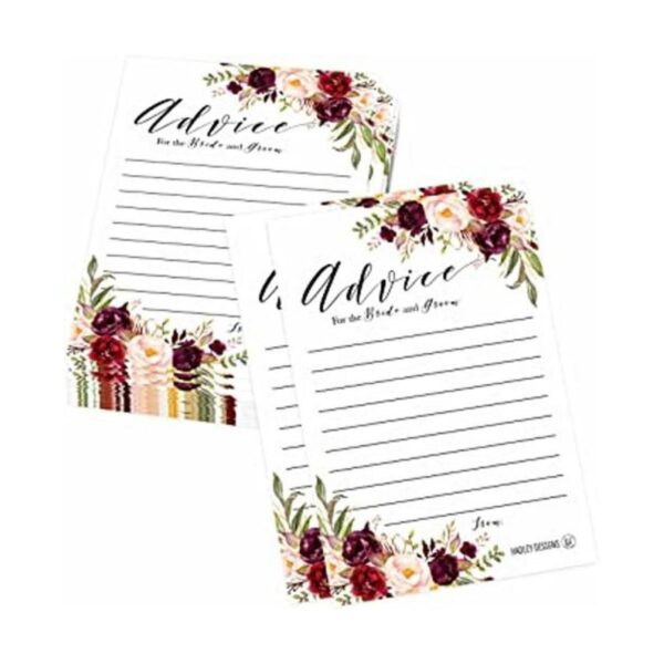 50 tarjetas de consejo de boda florales para novia y_1