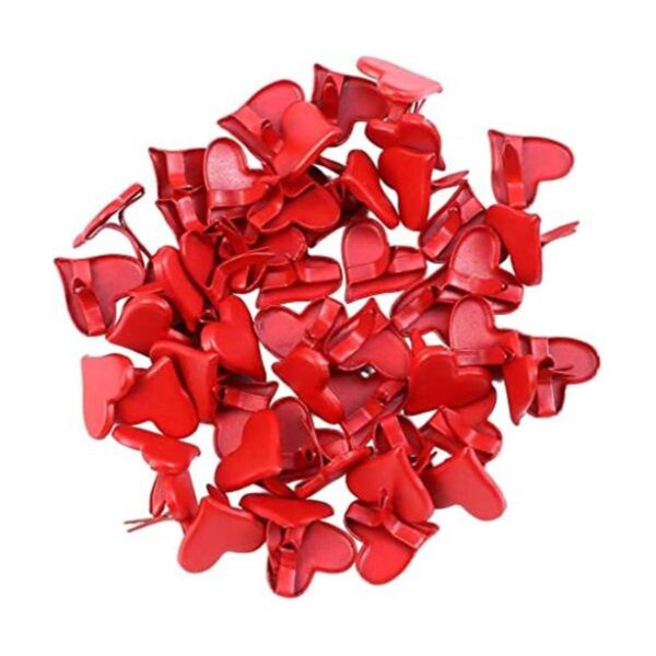 50 piezas de sujetadores de metal con forma de corazón_1