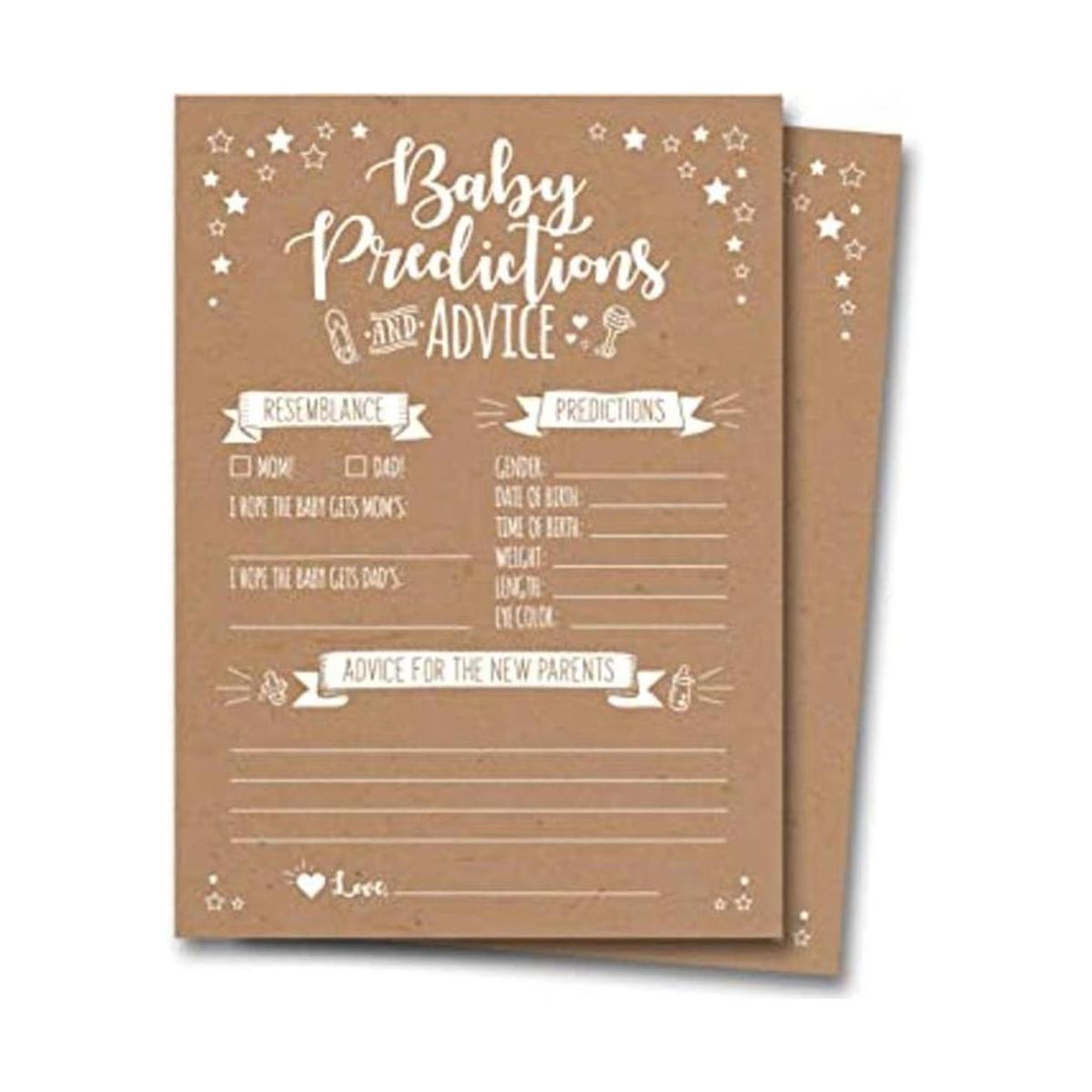 50 tarjetas de predicción y consejo rústicos para baby