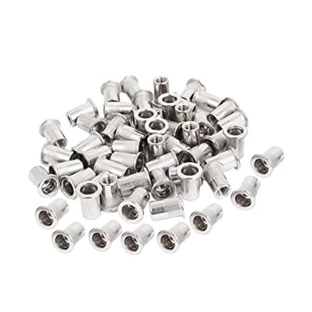50 tuercas de remache M5 de acero inoxidable con rosca
