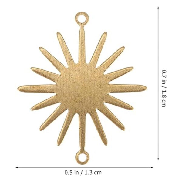 50 unidades de conectores de dijes de sol dijes de latón