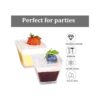 50 tazas cuadradas de plástico para postres aperitivos de