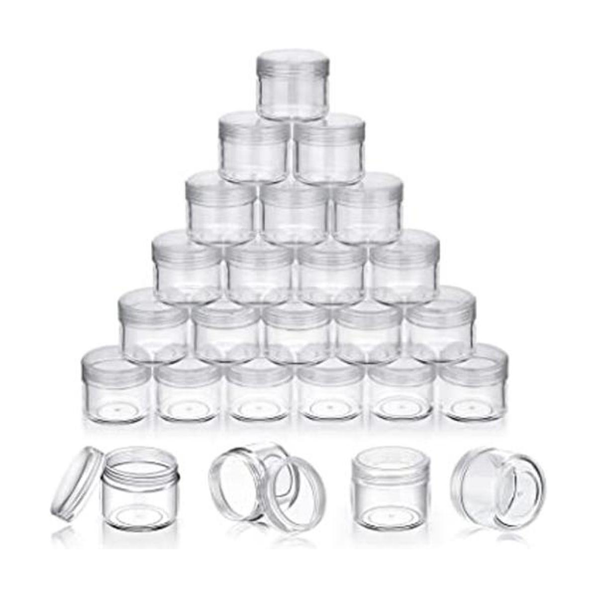 50 tarros de plástico transparente vacíos de 0.71 oz con