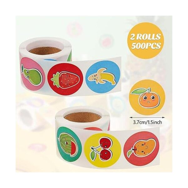 500 calcomanías en rollo de frutas calcomanías de frutas