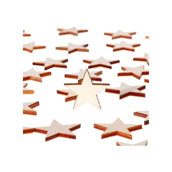 500 piezas de madera con forma de estrella sin terminar