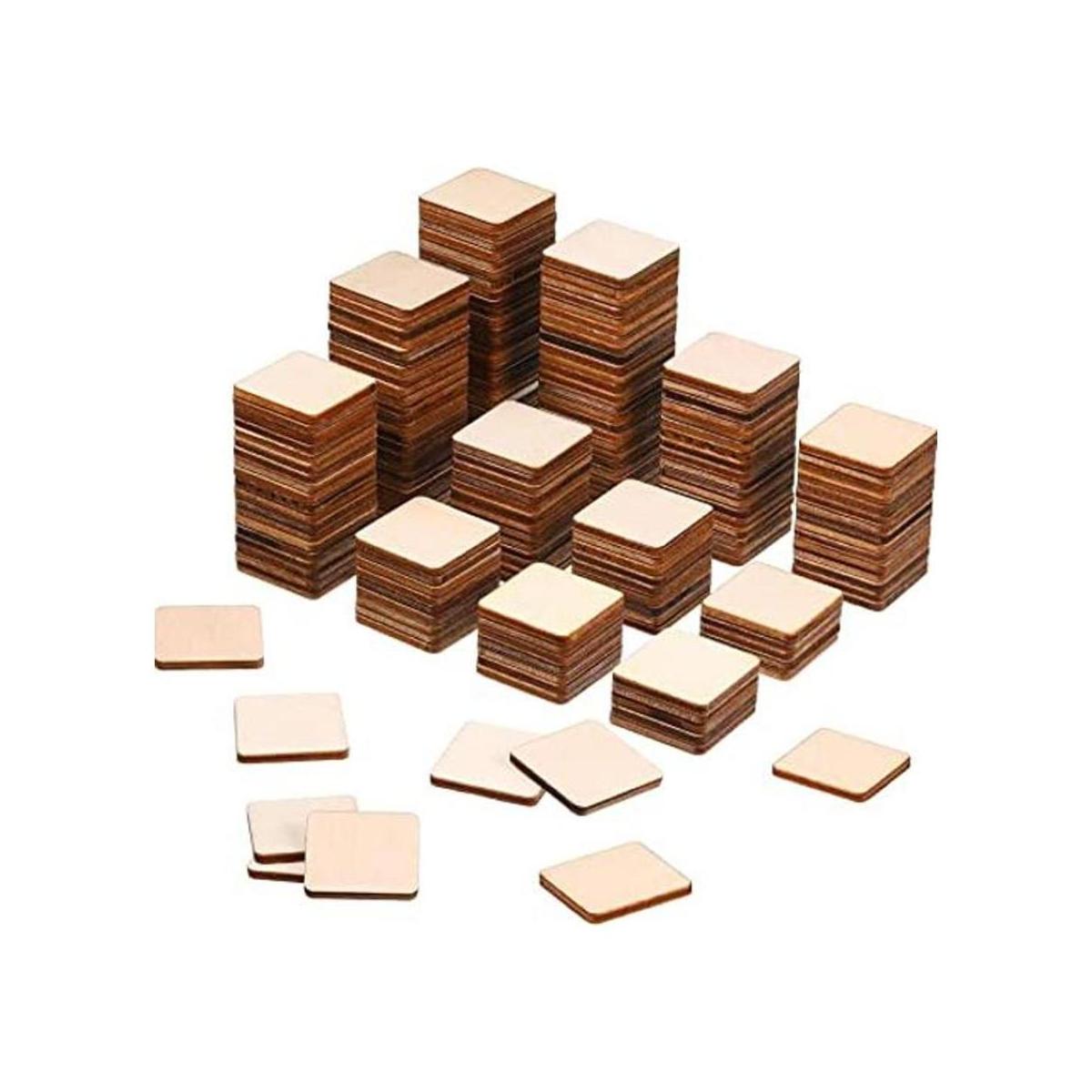 500 piezas de madera sin acabar cuadrados de madera en