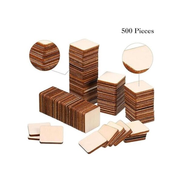 500 piezas de madera sin acabar cuadrados de madera en