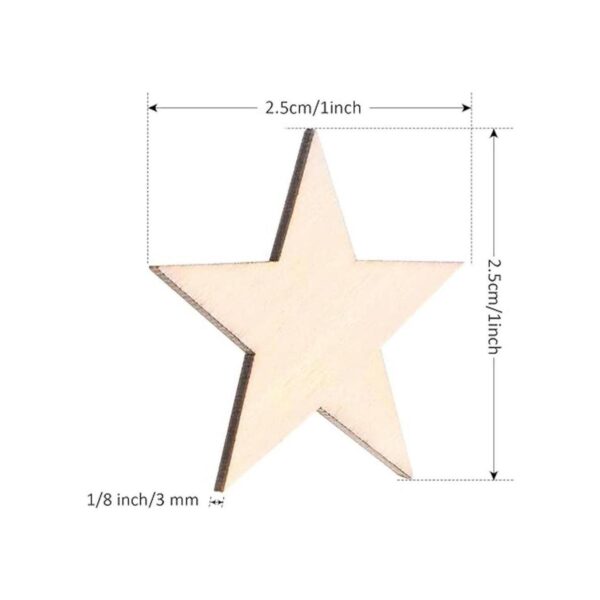 500 piezas de madera con forma de estrella sin terminar