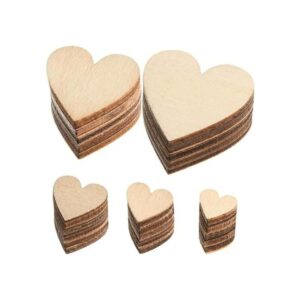 500 piezas de recortes de corazón de madera sin terminar