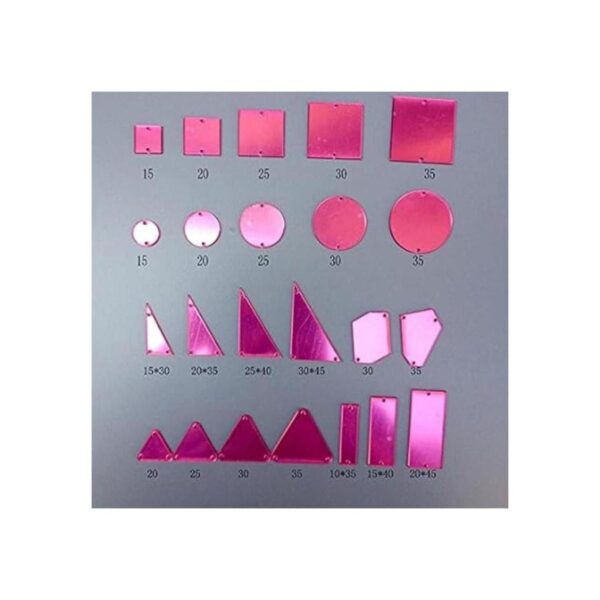 50pcs Rojo Rosa coser en el espejo brillantes DIY_5