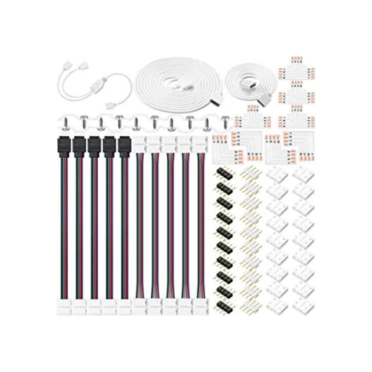 5050 Kit de conector de tira LED RGB de 4 pines que