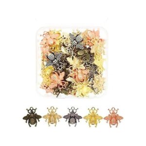50pcs Color mezclado Honeybee Colgante Charms para DIY_1