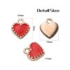 50pcs rojo corazón encantos aleación esmalte mini forma de