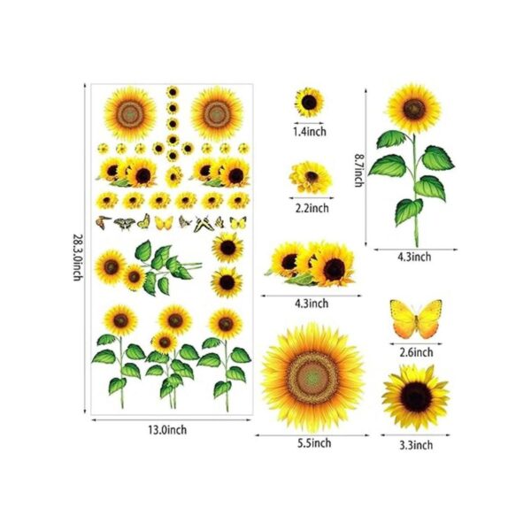 53 calcomanías de pared de margaritas de girasol
