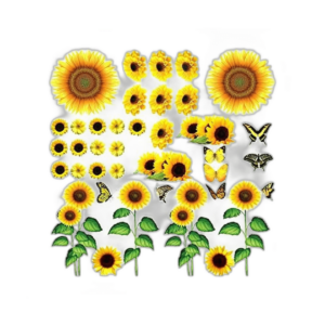 53 calcomanías de pared de margaritas de girasol