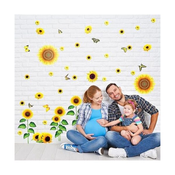 53 calcomanías de pared de margaritas de girasol