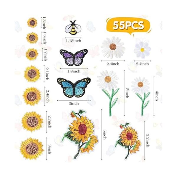 55 parches bordados de flores para planchar parches de