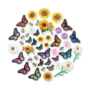 55 parches bordados de flores para planchar parches de