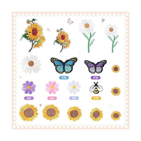 55 parches bordados de flores para planchar parches de