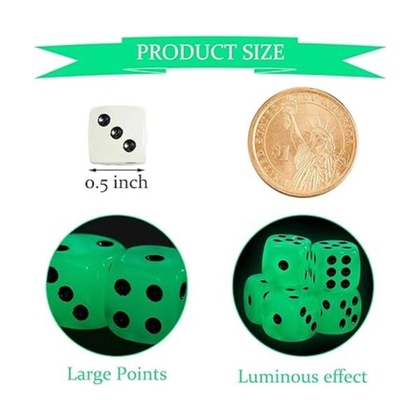 54 dados luminosos que brillan en la oscuridad dados de 6_2