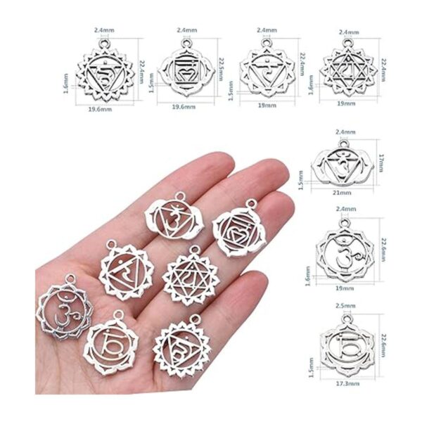 56pcs 7 Estilos Chakra Charms Aleación Yoga OM OHM Flor