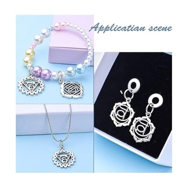 56pcs 7 Estilos Chakra Charms Aleación Yoga OM OHM Flor