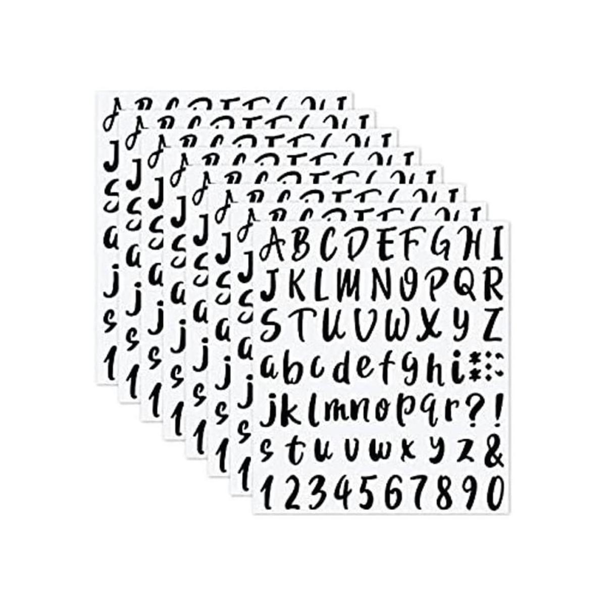 576 piezas de 8 hojas de calcomanías de letras de