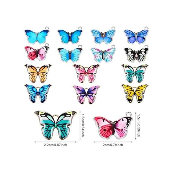 56 dijes de aleación de mariposa esmaltada con dije de