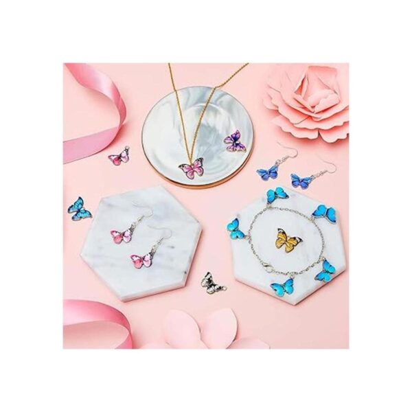 56 dijes de aleación de mariposa esmaltada con dije de