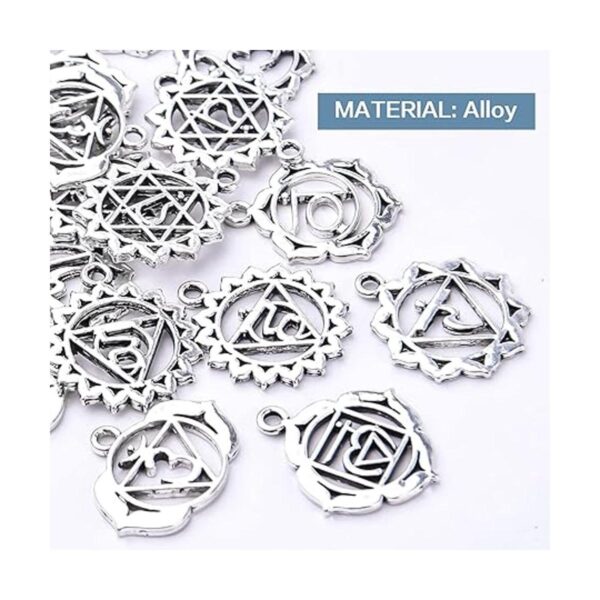 56pcs 7 Estilos Chakra Charms Aleación Yoga OM OHM Flor