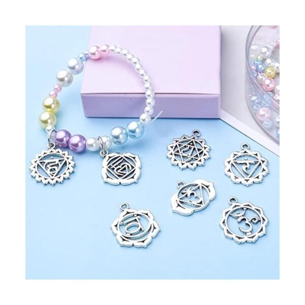56pcs 7 Estilos Chakra Charms Aleación Yoga OM OHM Flor