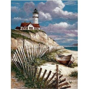 5D Diamond Painting DIY Beach Lighthouse Canvas Pictures