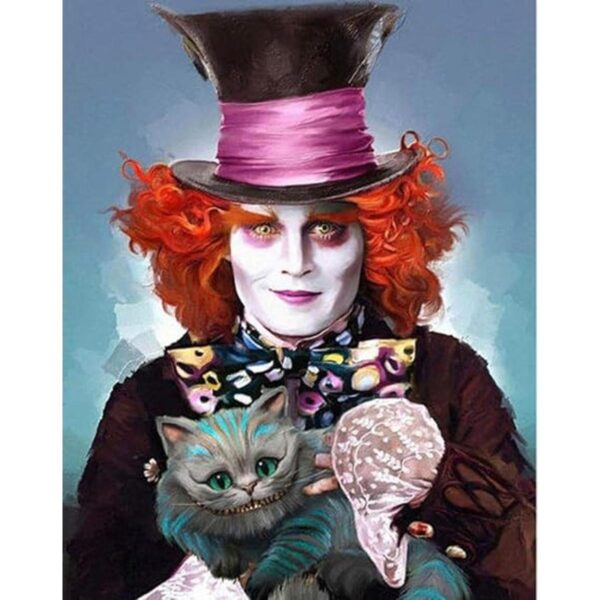 5D DIY Pintura de diamante Mad Hatter y Cheshire gato 16.0_1