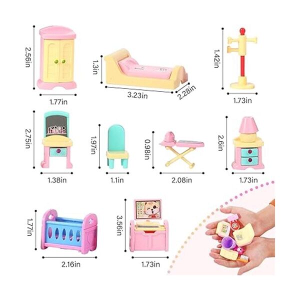 59 piezas de accesorios de muebles de casa de muñecas en