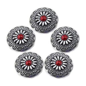 5PCS turquesa forma redonda Conchos Retro manual DIY cuero_1