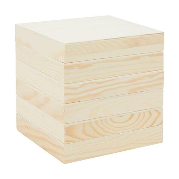 6 Pack Unfinished Wood Canvas Boards for Painting Blank