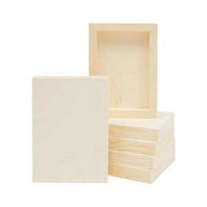 6 Pack Unfinished Wood Panels for Painting Wooden Canvas