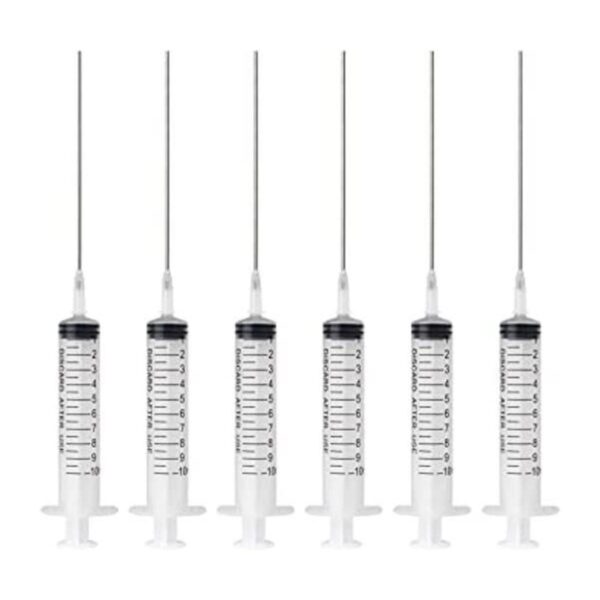 6 Pack0.3 fl oz Jeringa de medición de plástico con aguja